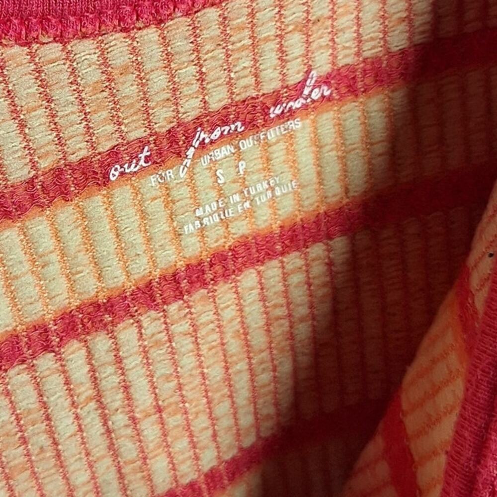 Urban outfitters out from under drew striped crop tank pink yellow size small - Picture 3 of 4